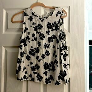 Jcrew Black and White floral tank top